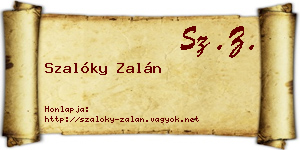 Szalóky Zalán névjegykártya